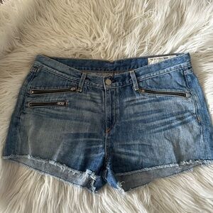 Rag & Bone cut off denim jean shorts exposed zipper size‎ 32